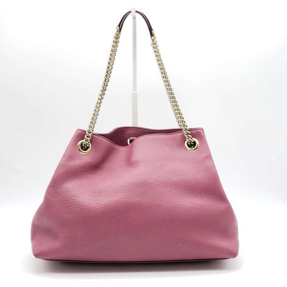 Authentic Gucci GG Soho on Chain Medium Pink Shoulder Bag - Picture 2 of 16